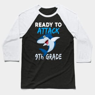 Shark Attack 9Th Grade Boys Back To School Baseball T-Shirt